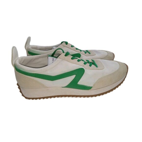 Rag And Bone Retro Runner Womens 11.5 White Green Shoes Fashion Casual Athletic
